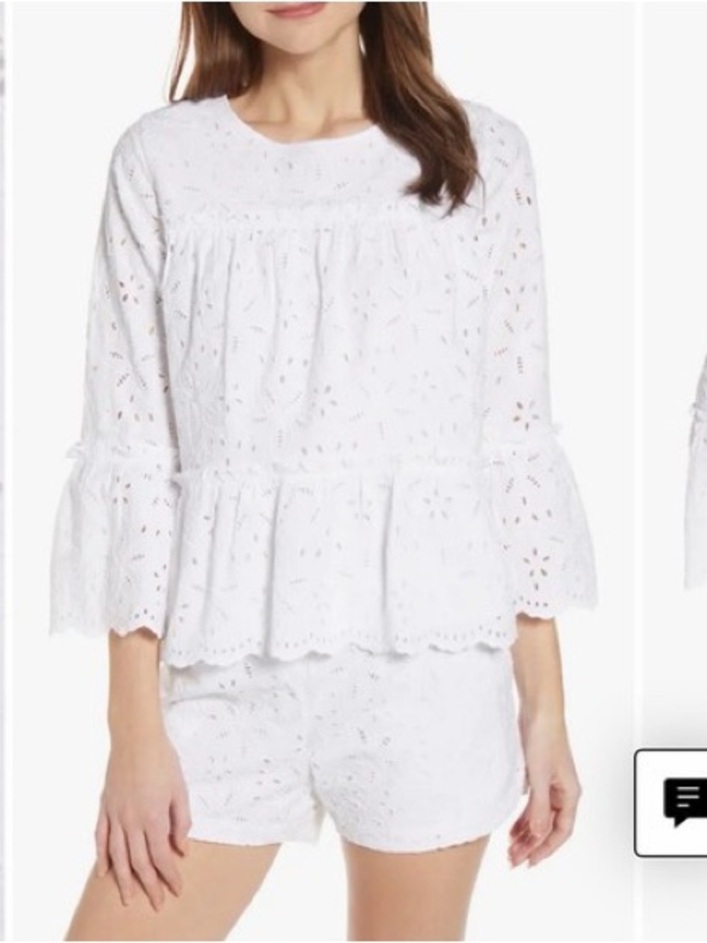 Vineyard Vines White Eyelet Peplum Top - Picture 9 of 9